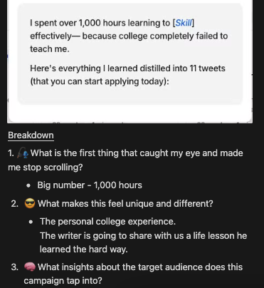 Breakdown from my personal swipe file