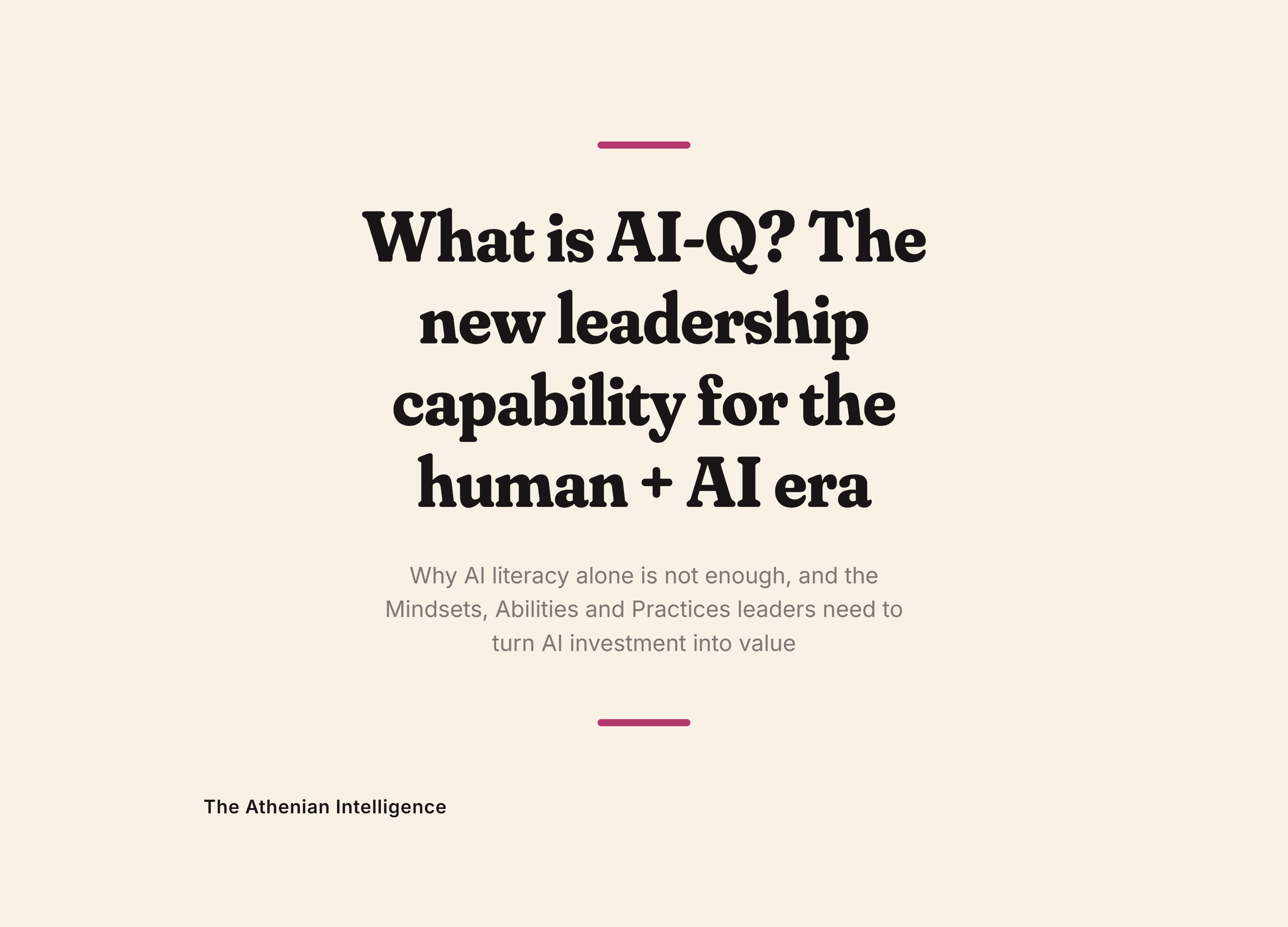 What is AI-Q? The new leadership capability for the human + AI era