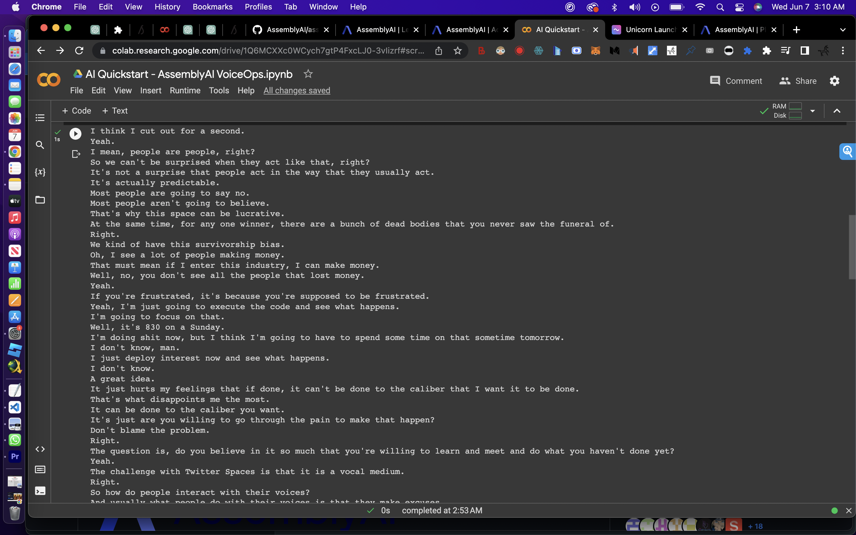 Click the image to access the Google Colab Notebook and you can run audio to text yourself without downloading anything to your machine.