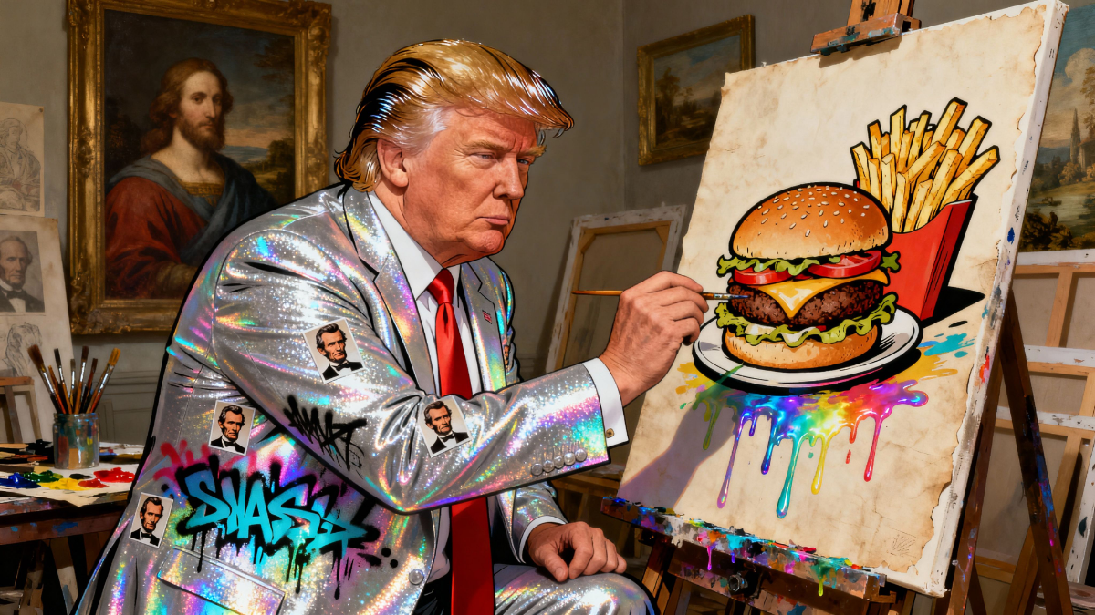 Magick Mica Trump parody art