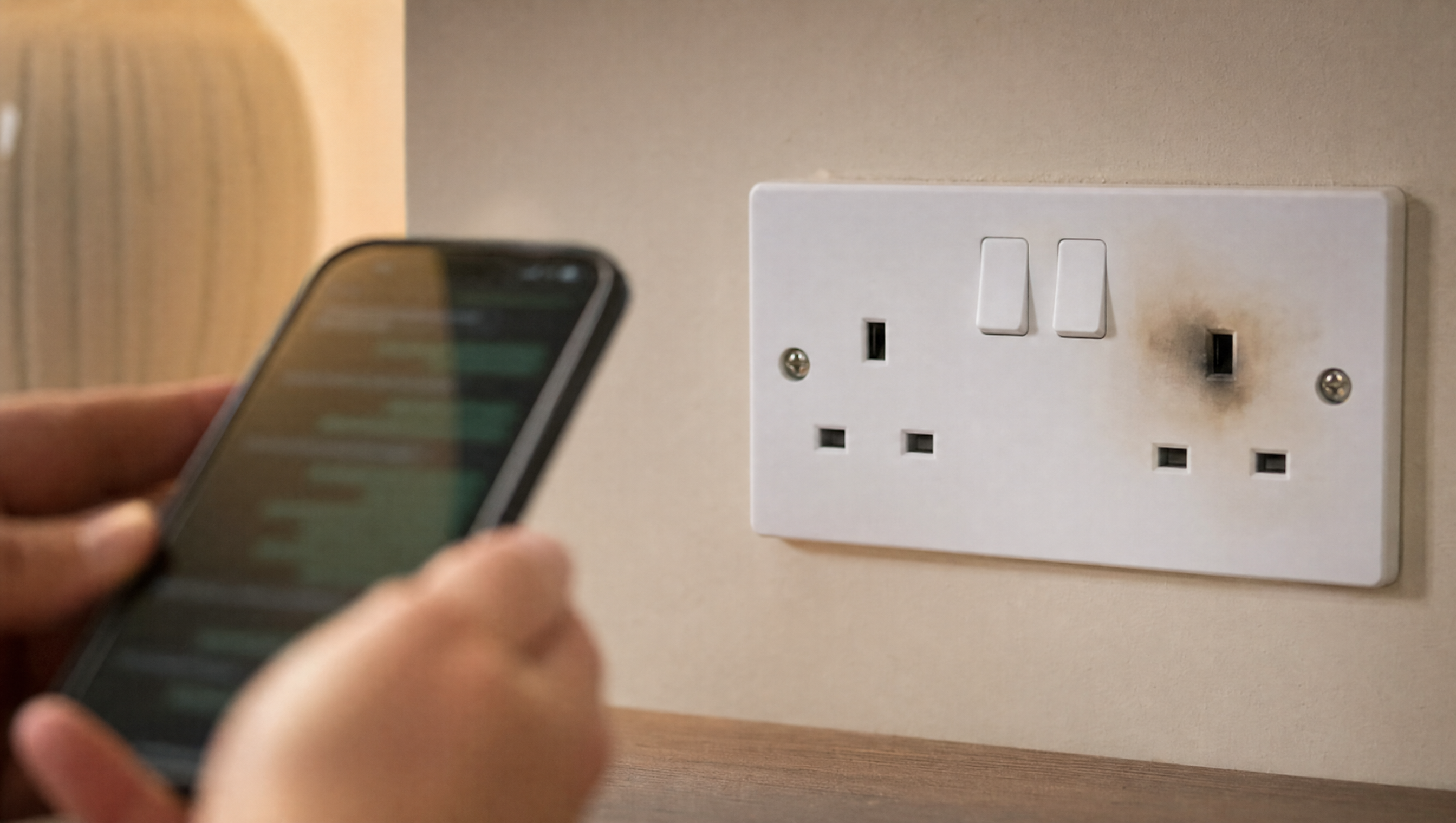 Your tenant says a socket's sparking or smells of burning: the first hour, step by step