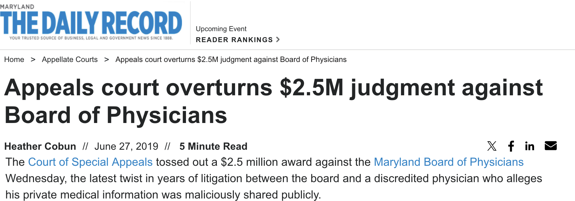 Was a Medical Board Ruling Against David Geier Reversed?