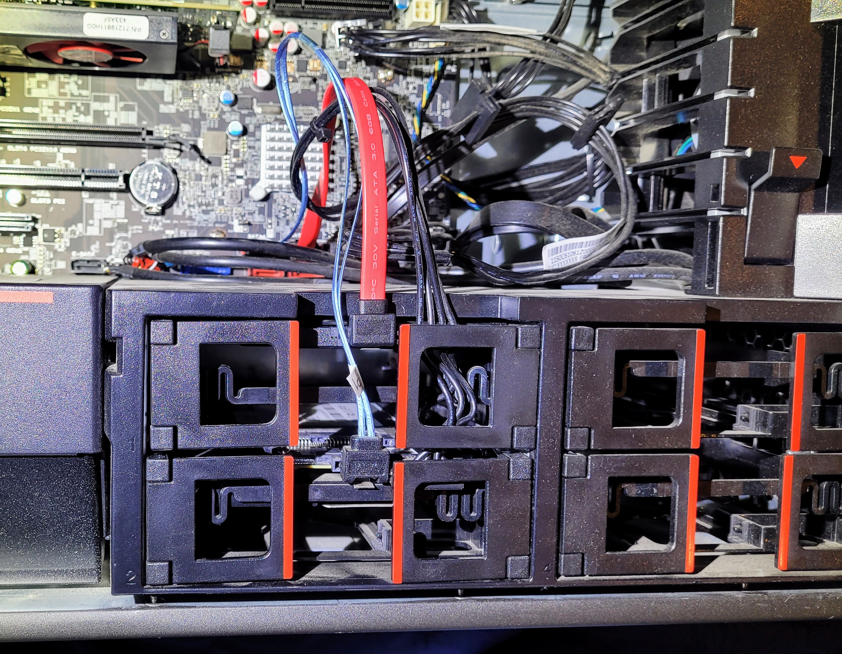 New drive and cable (red) installed