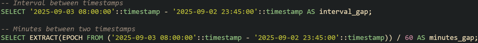 Calculate Time Differences in SQL with INTERVAL