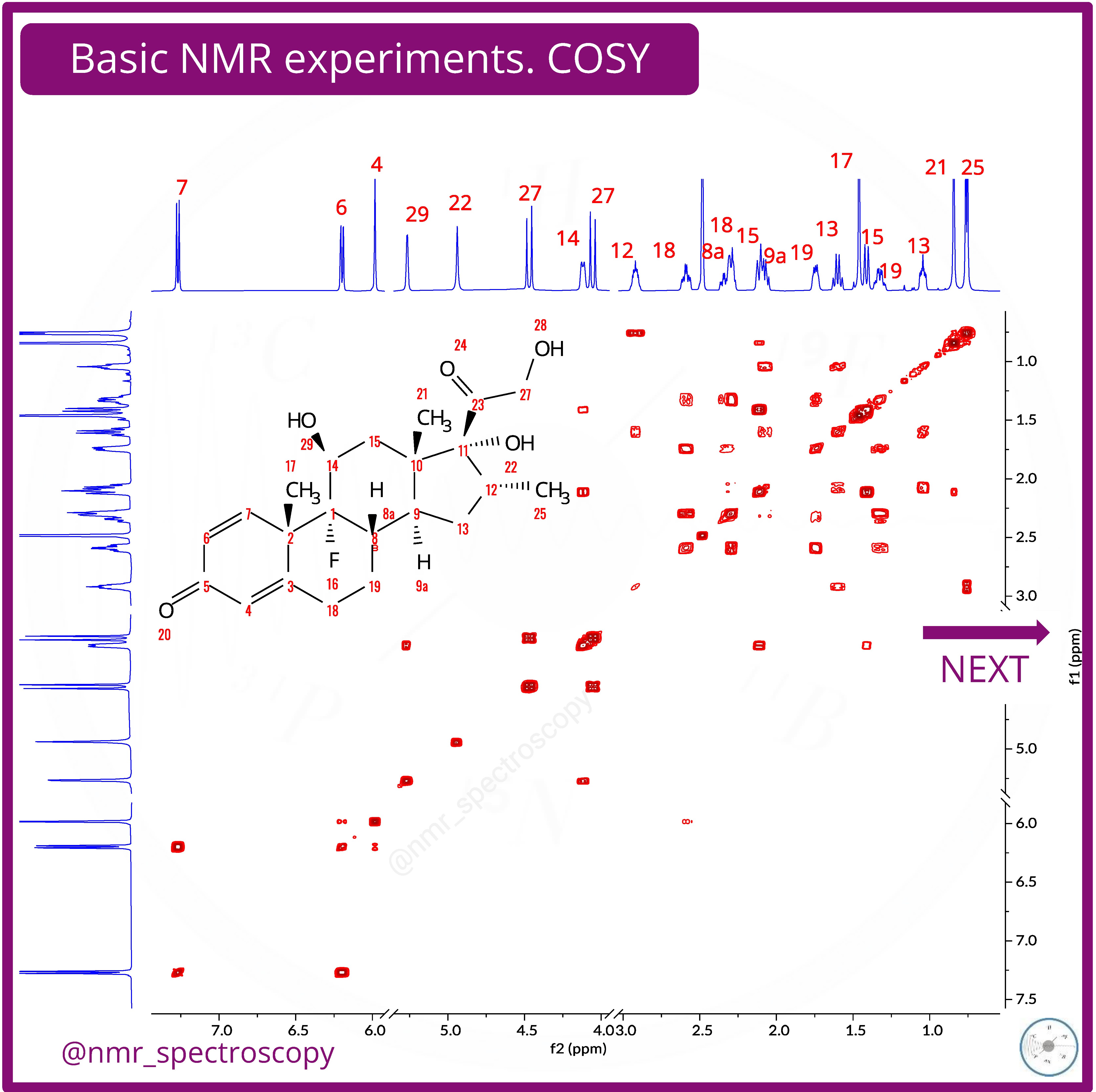Basic NMR. COSY - by Kozytskyi Andrii - NMR spectroscopy