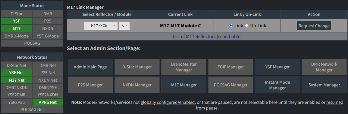 Select Link and click Request Change