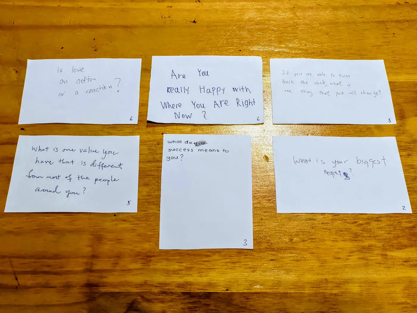 Post-it notes with questions