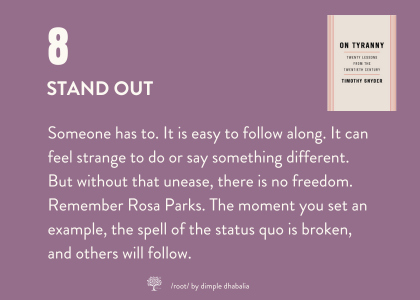 day 8: stand out