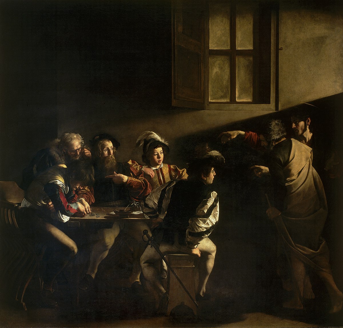 Caravaggio's The Calling of Saint Matthew painting