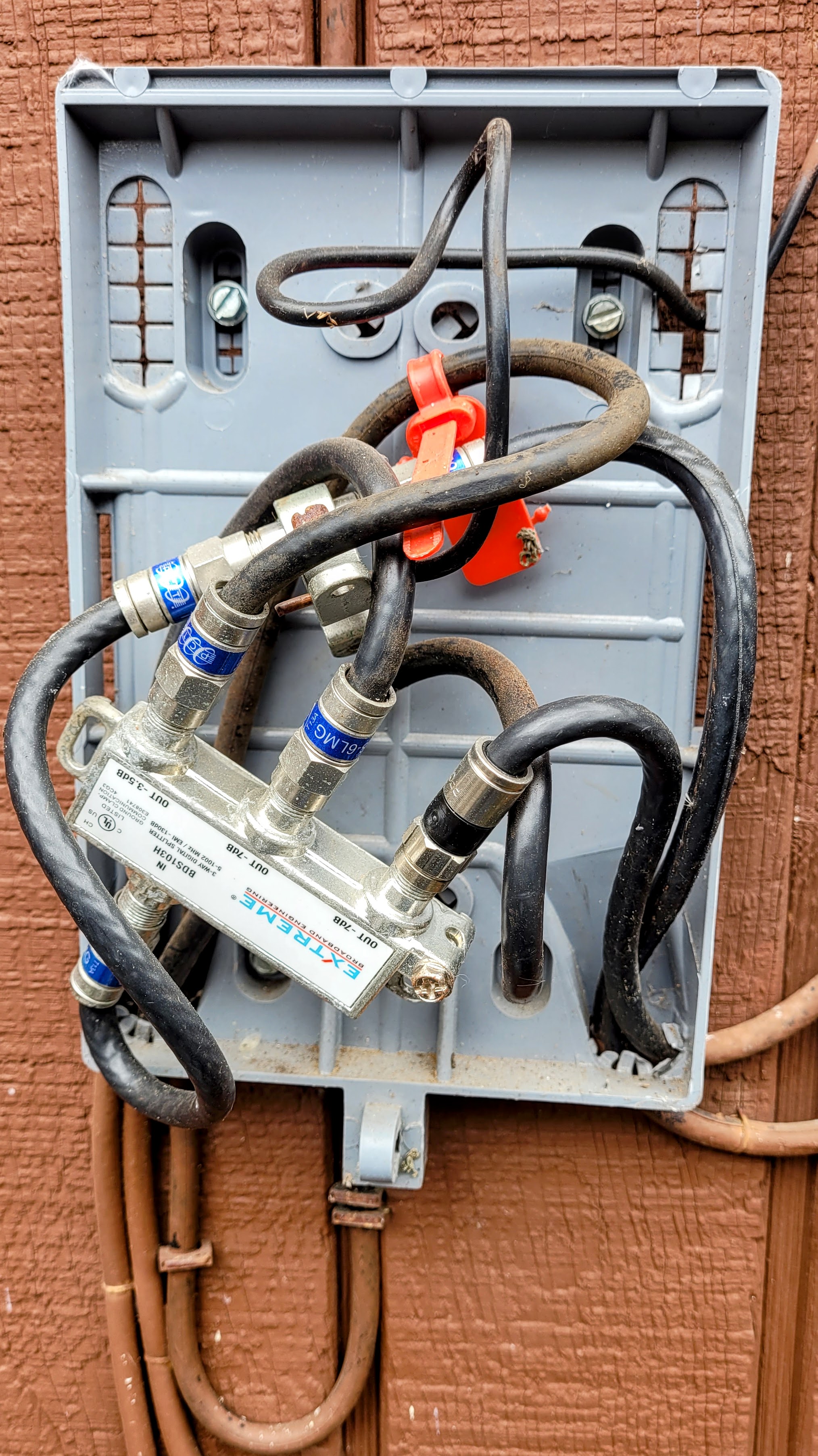 Cable coming into distribution box