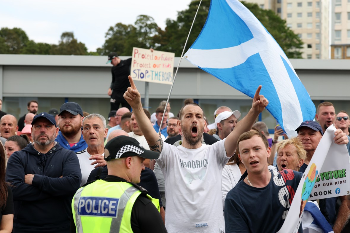 Protest In Falkirk Protests Erupt in Falkirk Over Asylum Seeker Accommodation