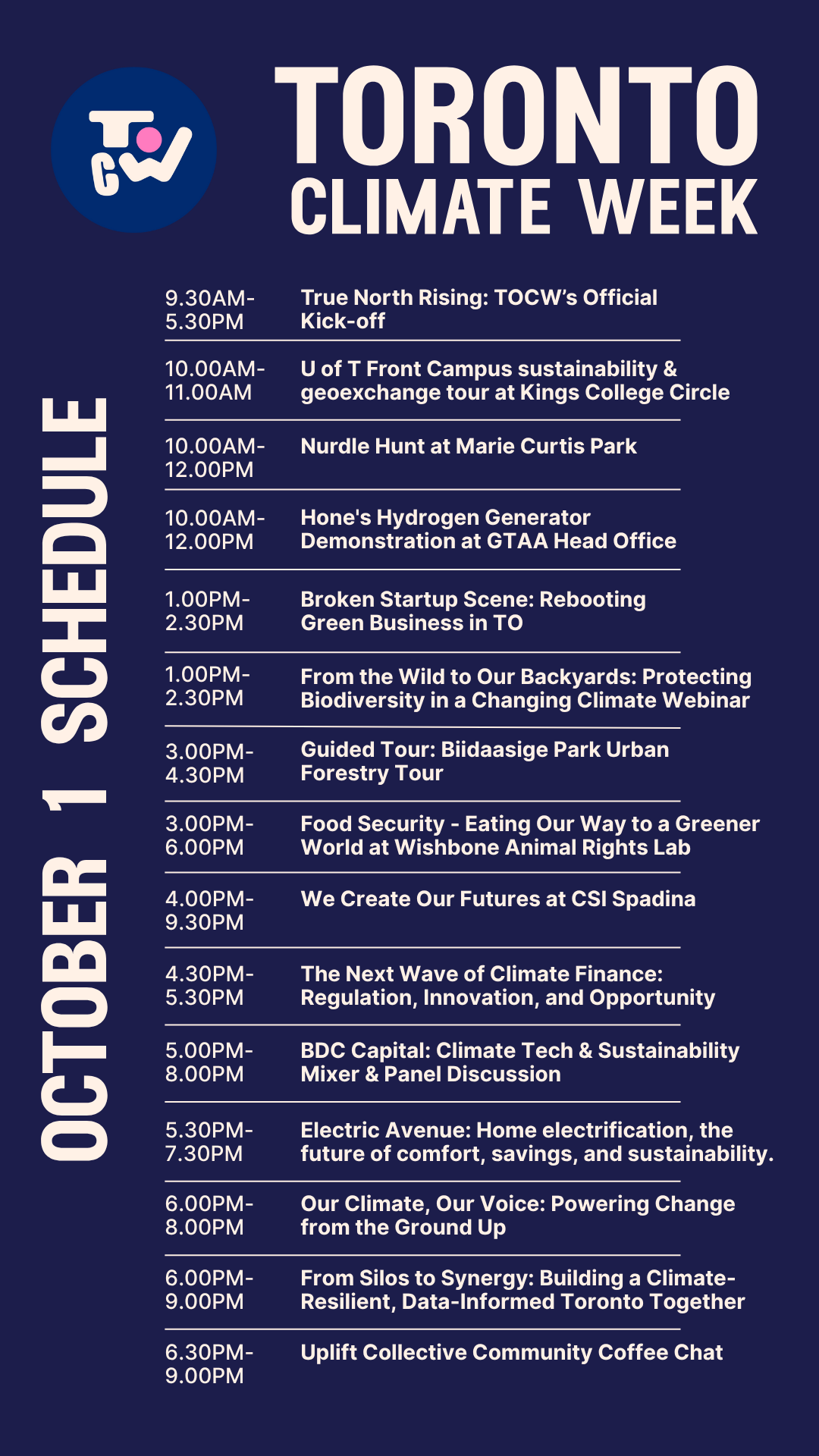 Toronto Climate Week Toronto Climate Week is HERE with 105 events
