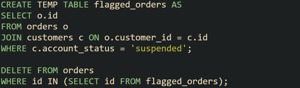 Delete Rows Based on a Join Condition