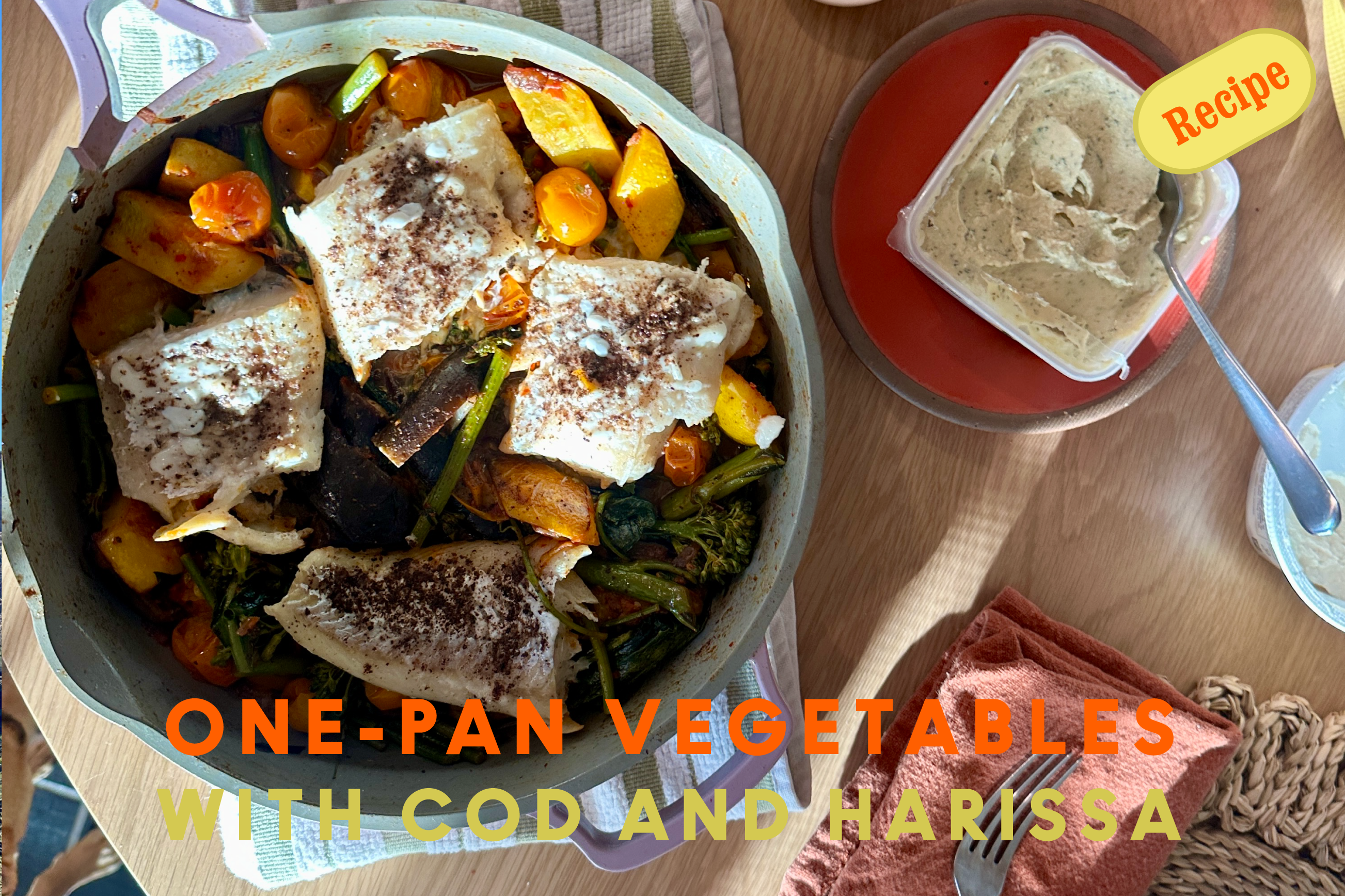 Recipe: One-Pan Summer Vegetables and Cod with Lemony Harissa