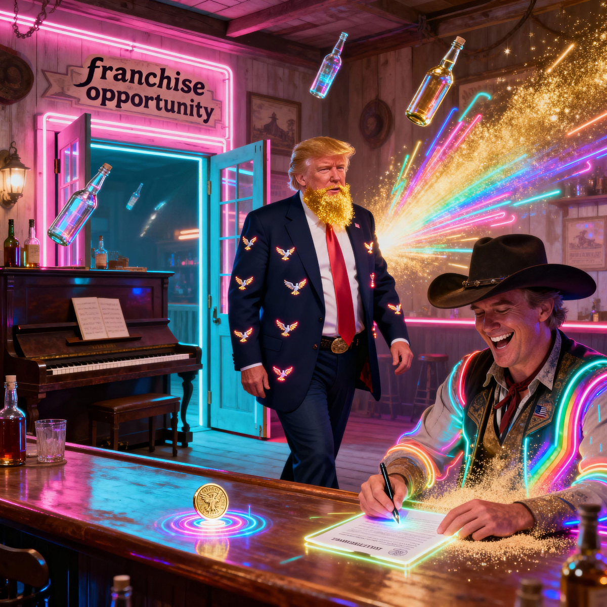 Magick Mica Trump parody art