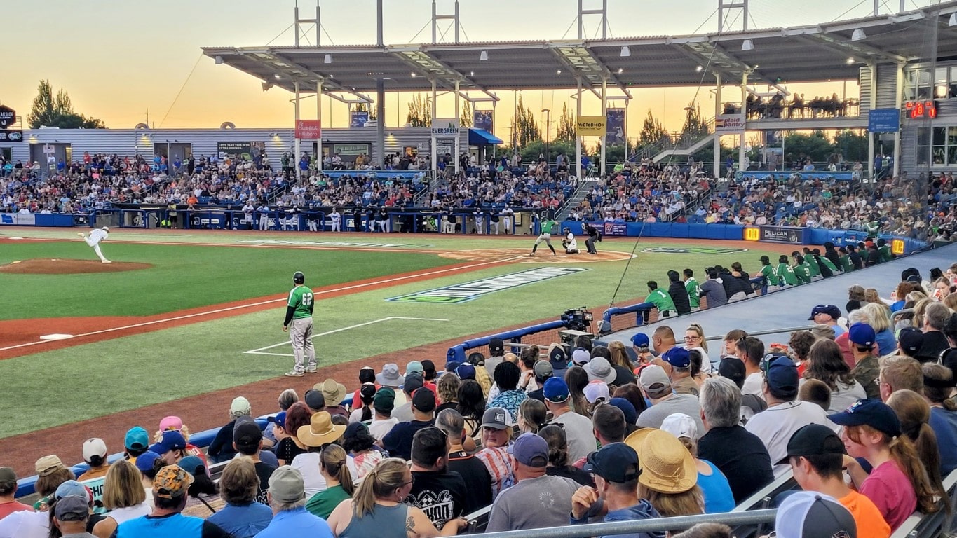 Hillsboro Hops pitching against the Eugene Emeralds