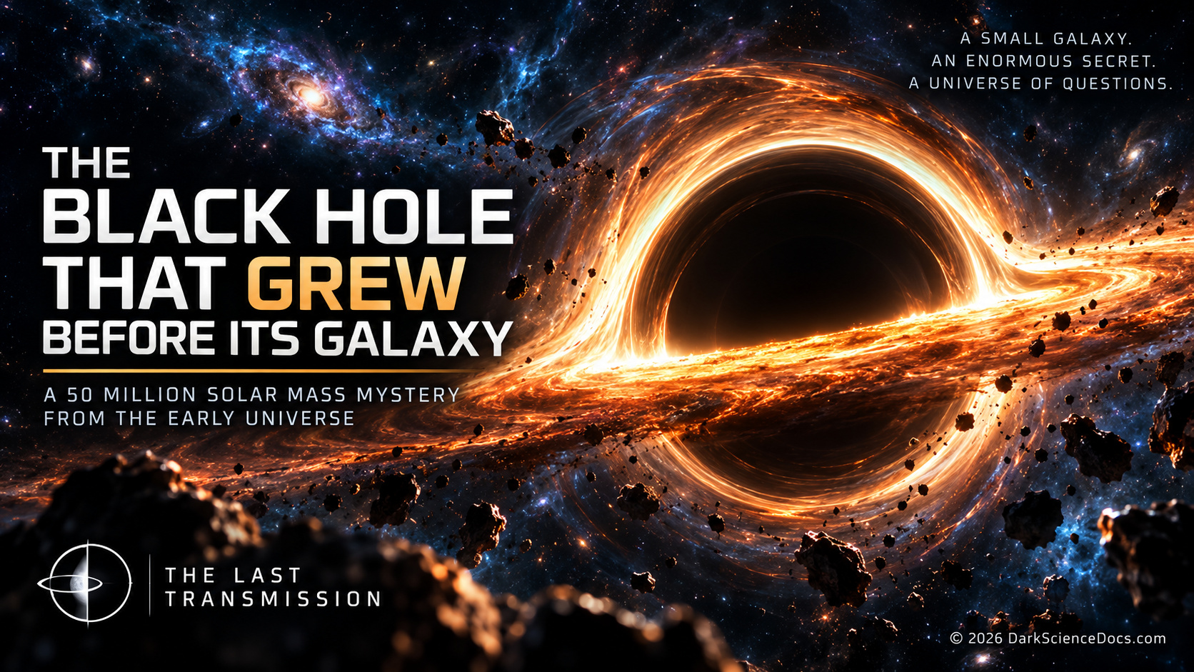 The Black Hole That Grew Before Its Galaxy