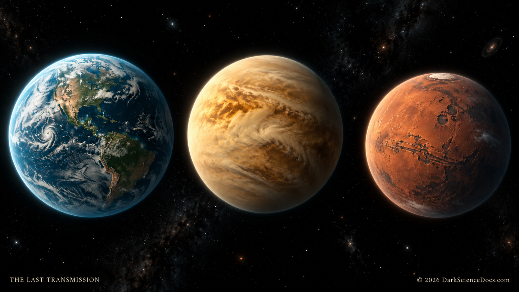 Earth, Venus, and Mars illustrate very different planetary outcomes.
