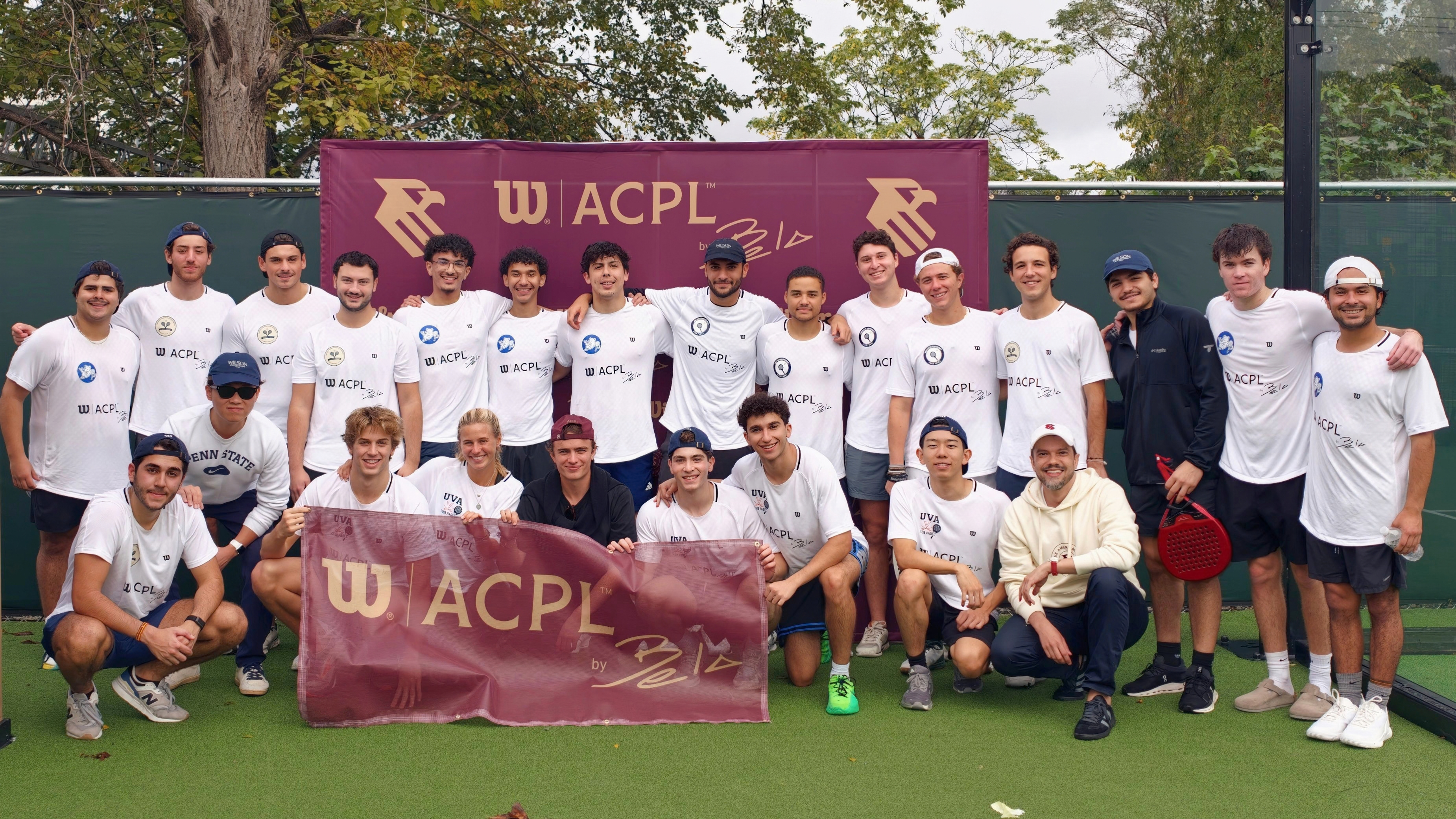 College padel players on court at American Collegiate Padel League (ACPL) event at Padel Social in Bethesda, MD