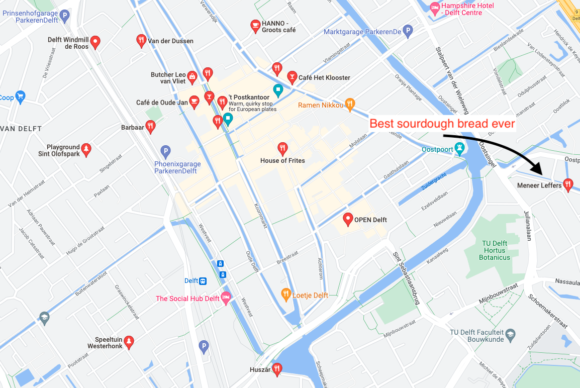 Our Google Maps list of favorite places in Delft