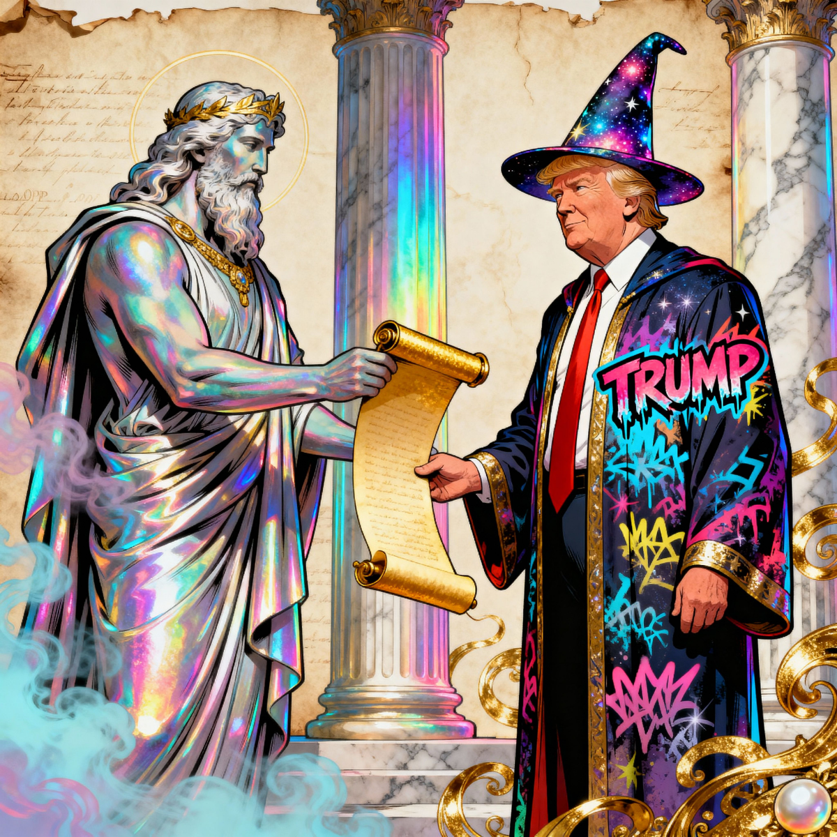 Magick Mica Trump parody art