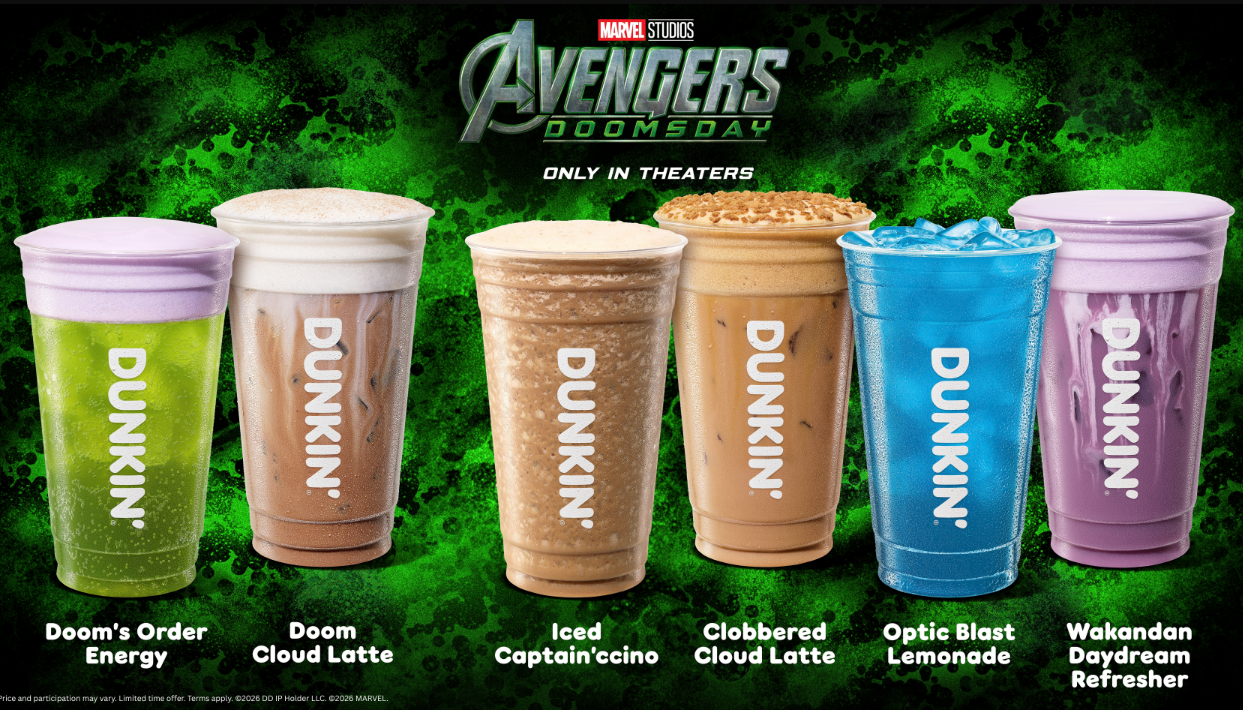 Milky Raspberry Colors Dunkin’ x Marvel Avengers: Doomsday menu, merch and prices