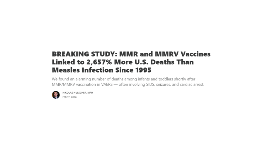 BREAKING STUDY: MMR and MMRV Vaccines Linked to 2,657% More U.S. Deaths Than Measles Infection Since 1995