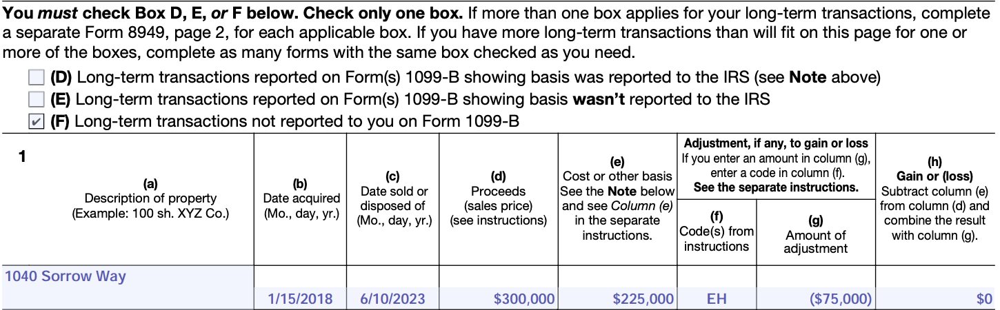 Form 8859 Reporting a Tax-Free Residence Sale