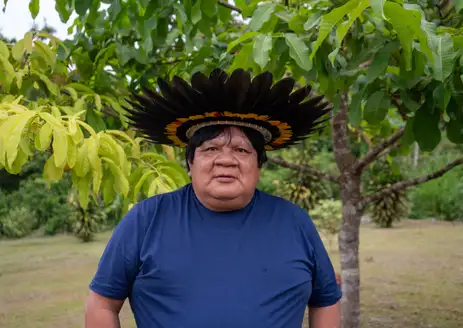 Brasília (DF), 08/03/2024,   Primeira agência de etnoturismo indígena do país. Almir Suruí, liderança do povo Paiter Suruí, idealizador da agência de etnoturismo. Foto: PPBio/Divulgação