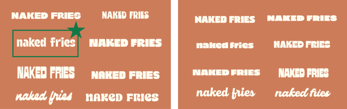 Naked Fries font options