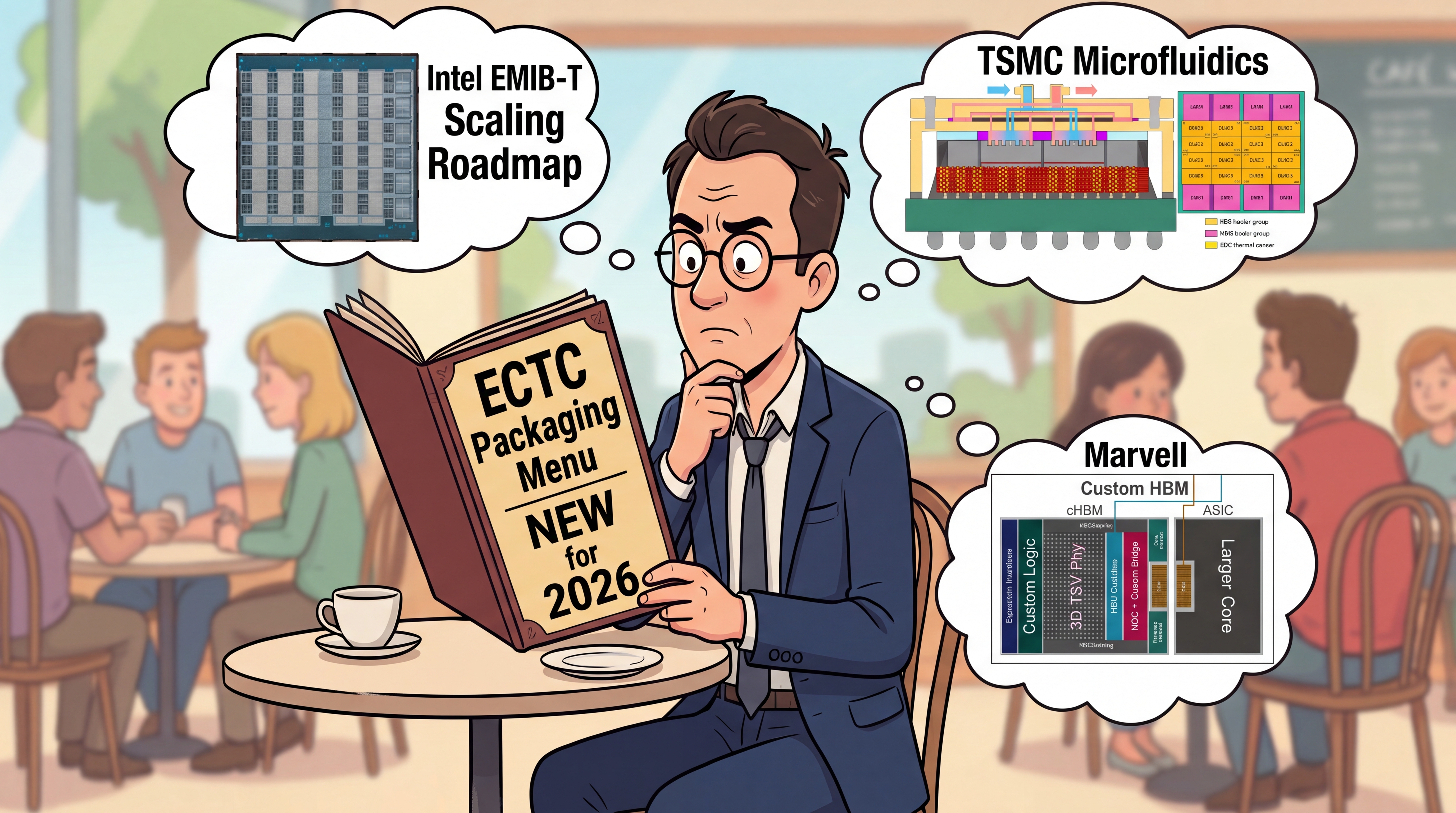 EMIB-T Roadmap, Custom HBM, HBM4 Packaging Challenges, Microfluidic Cooling, Photonic Interconnects, and More
