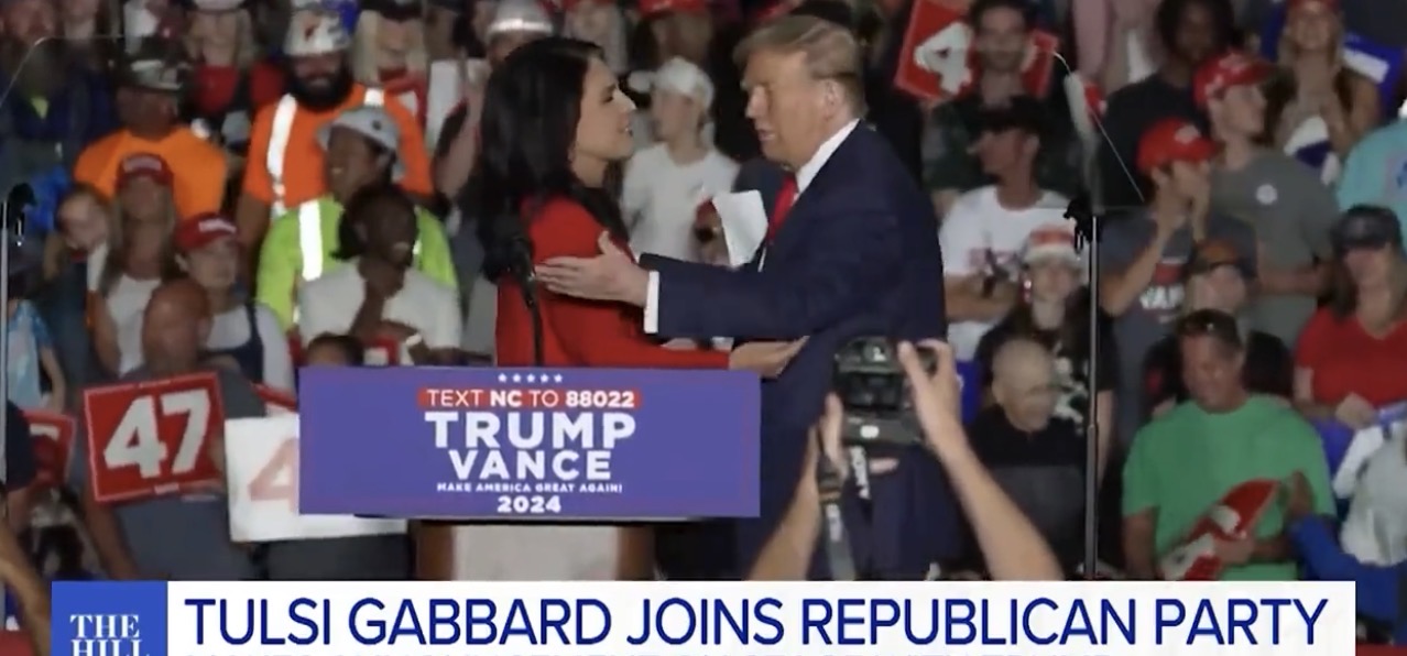 Headline announcing Tulsi Gabbard joining the Republican Party