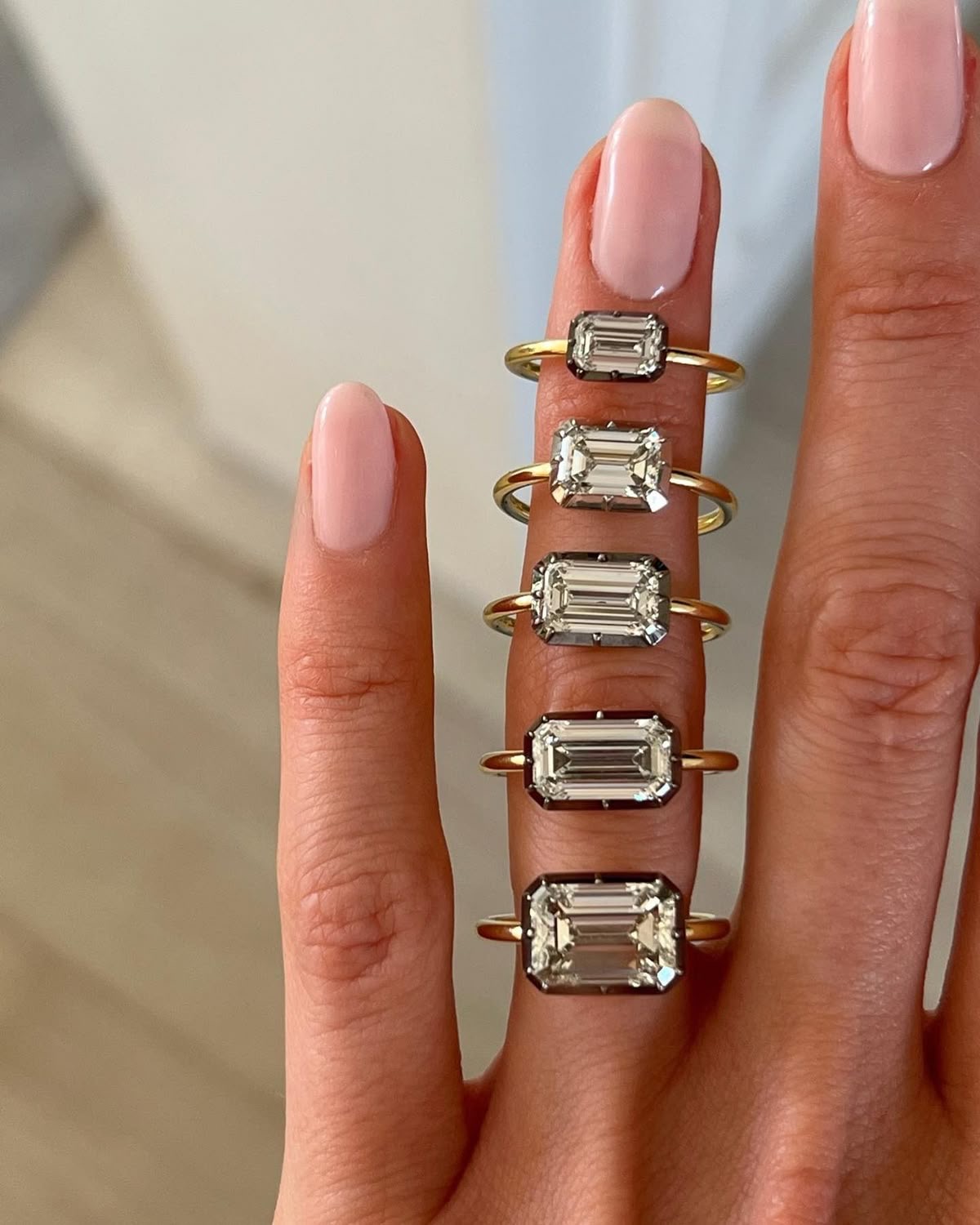 Emerald cut engagement ring