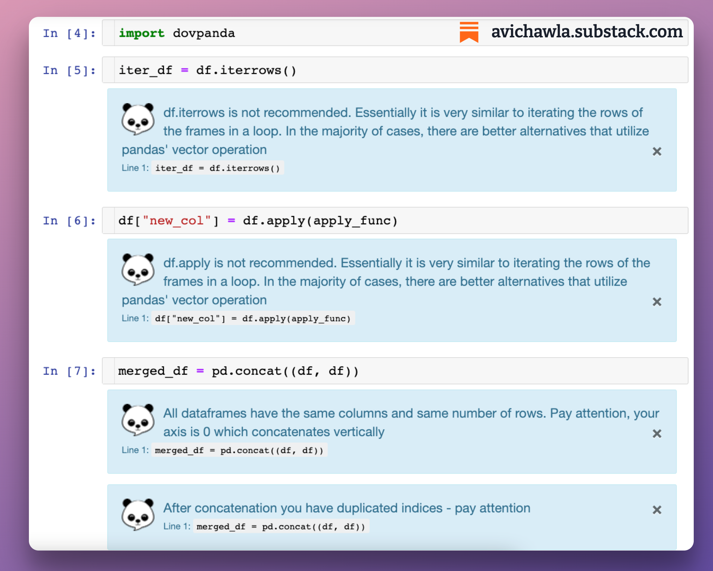 Generate Helpful Hints As You Write Your Pandas Code
