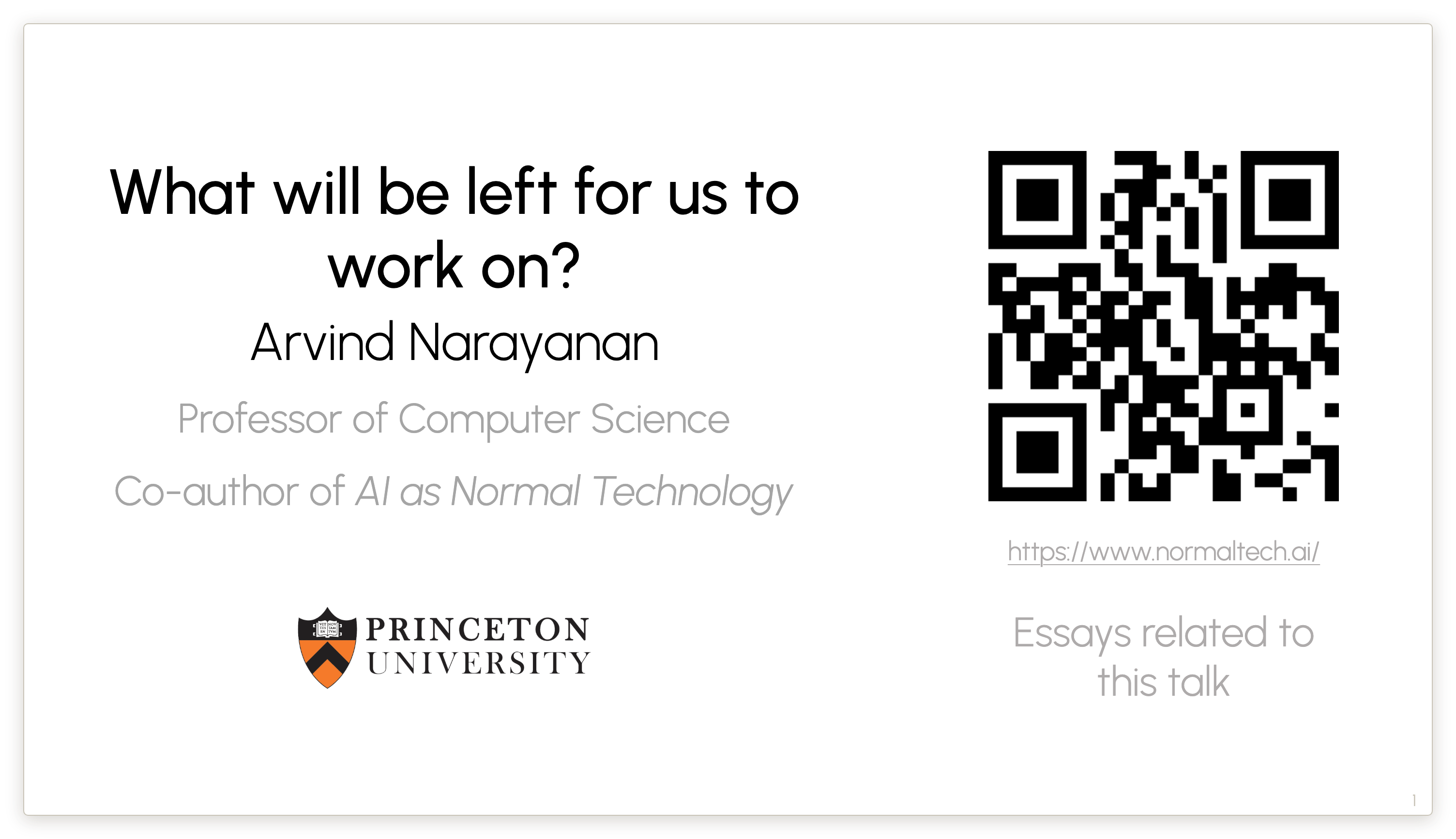 What will be left for us to work on?