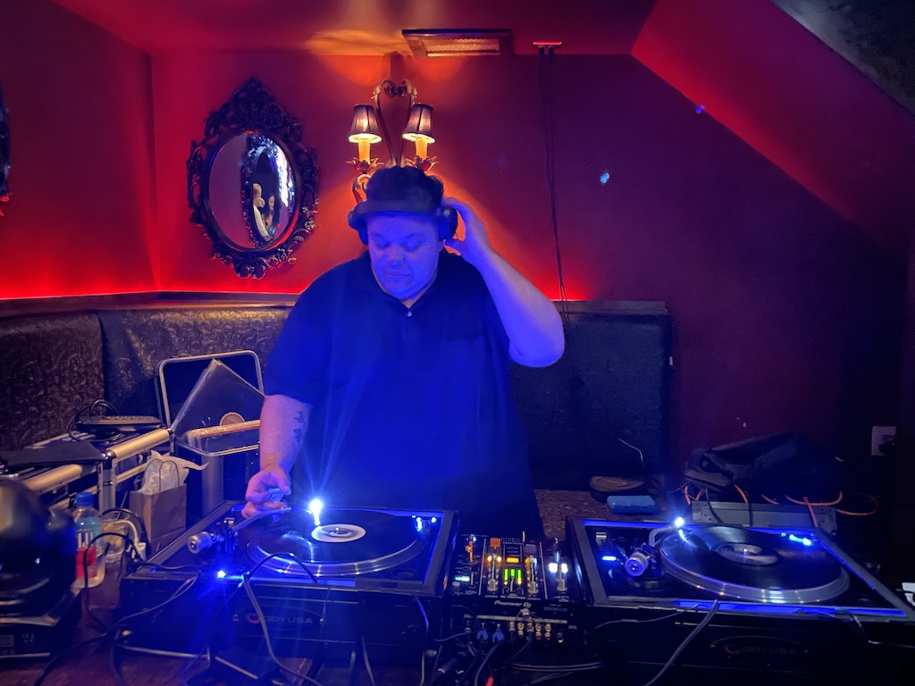 DJ Mike Anthony playing an all vinyl set last Saturday