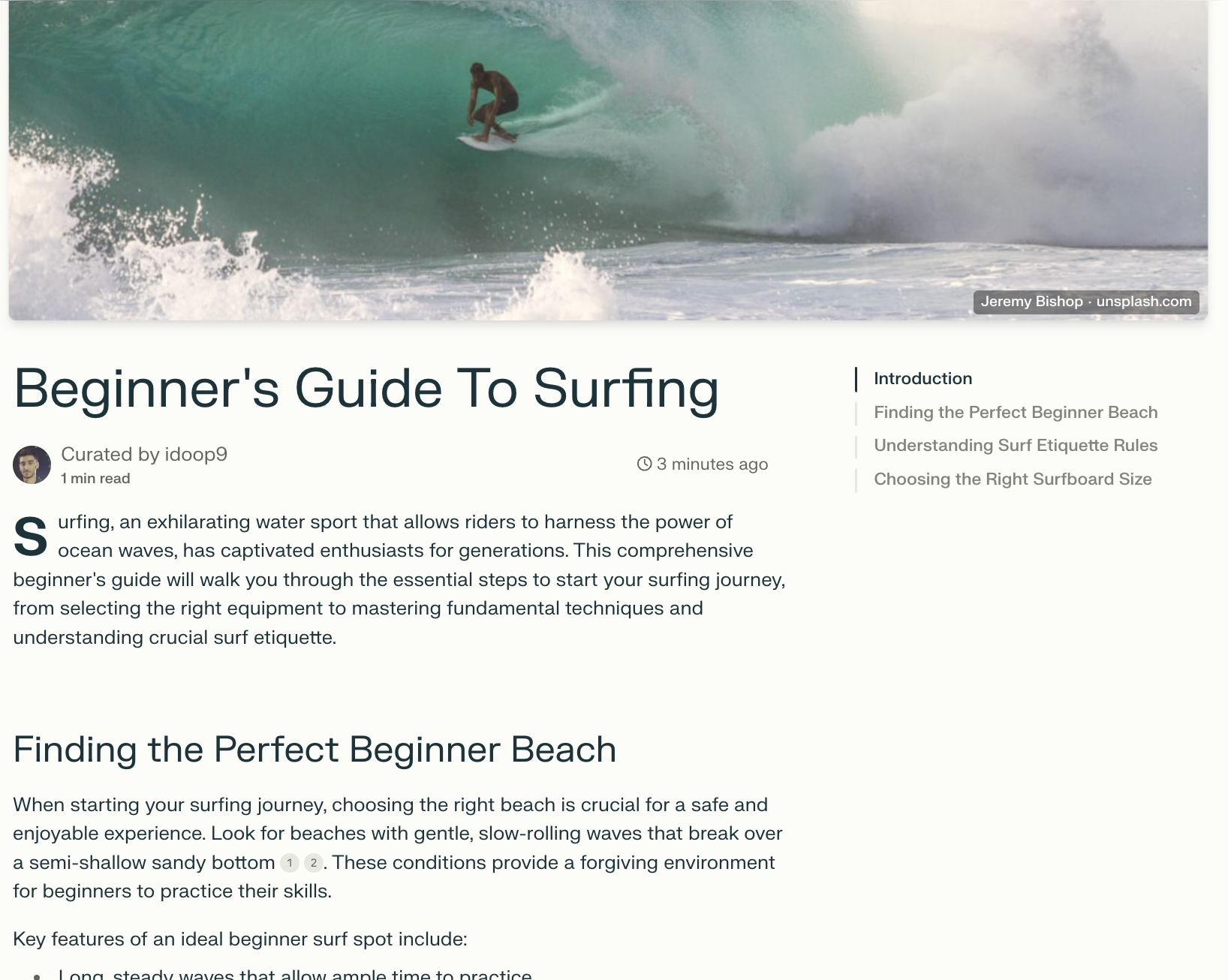 A page I created for a friend