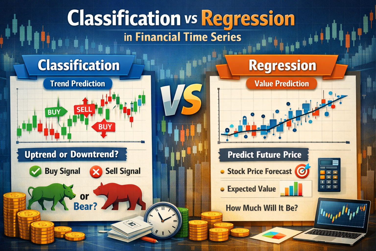 Classification vs Regression in Financial Time Series