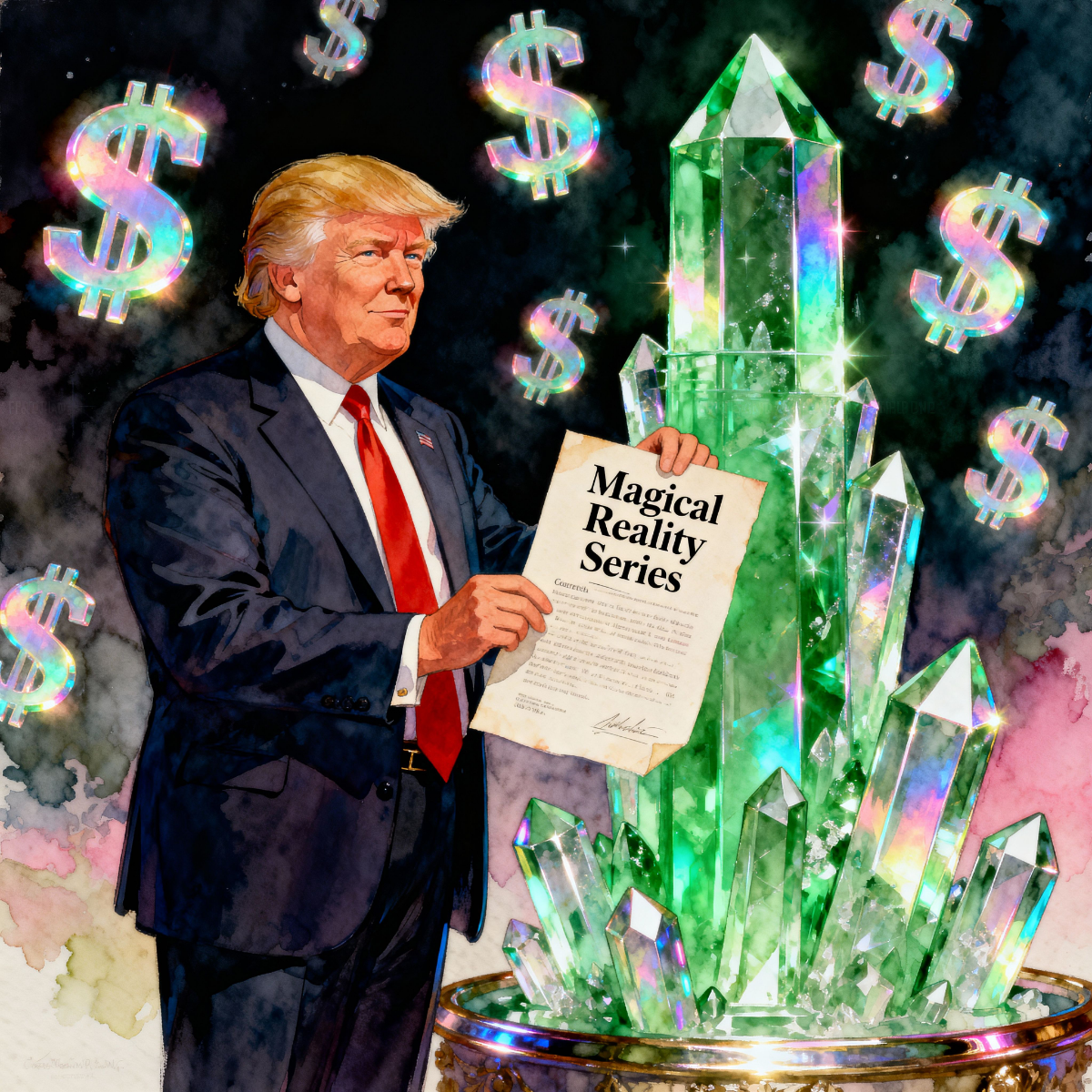 Magick Mica Trump parody art