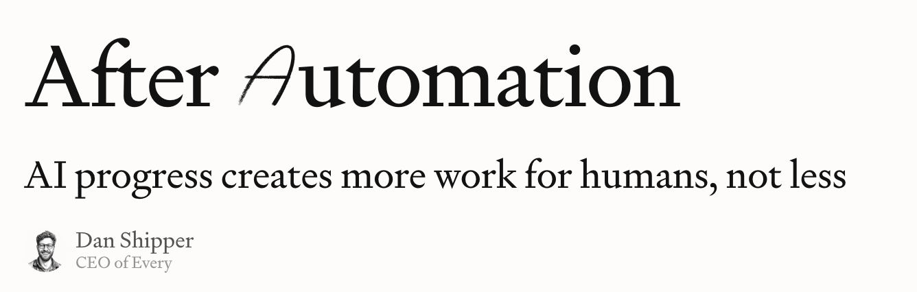 O tweet que deu origem à conversa, sobre o artigo "After Automation"