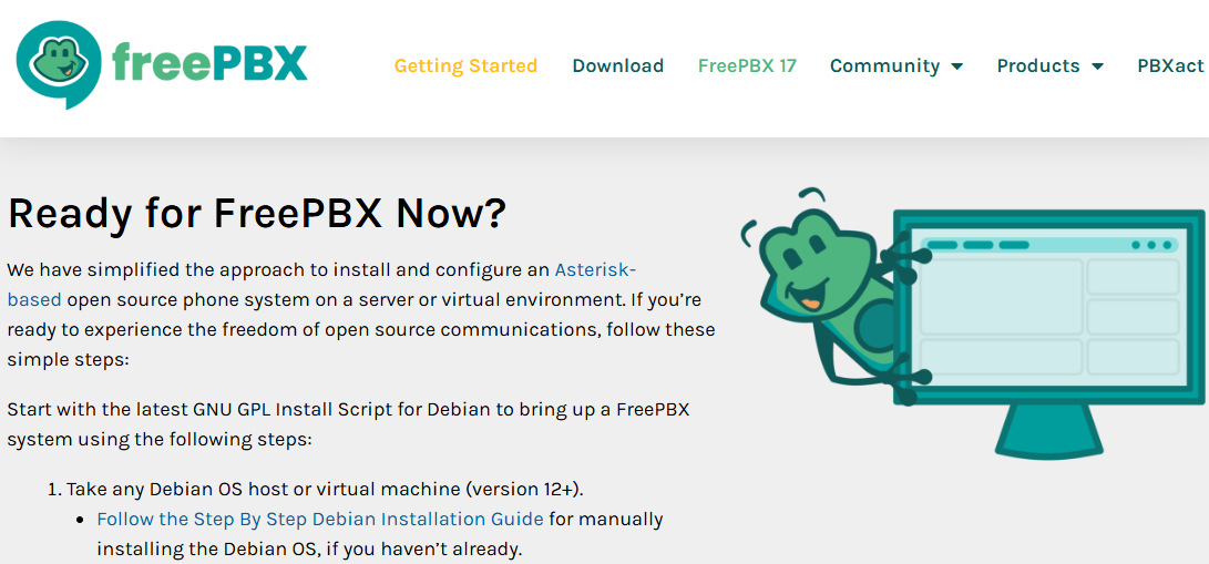 FreePBX home page