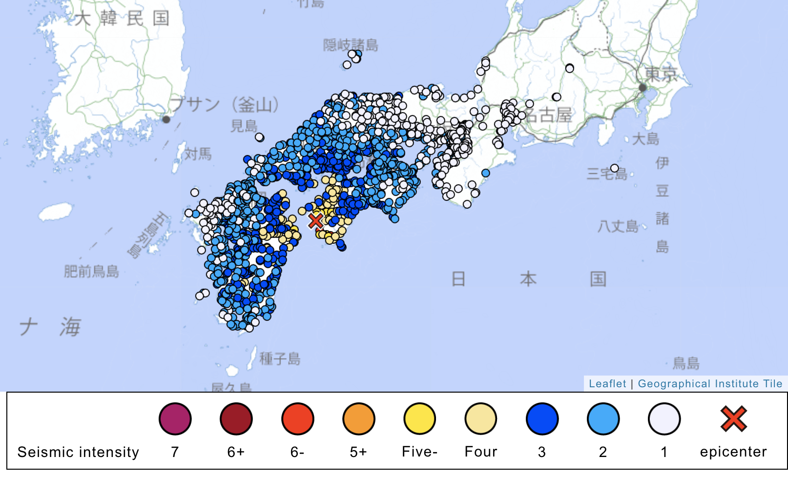 Southern Japan shaken by M6.4 earthquake