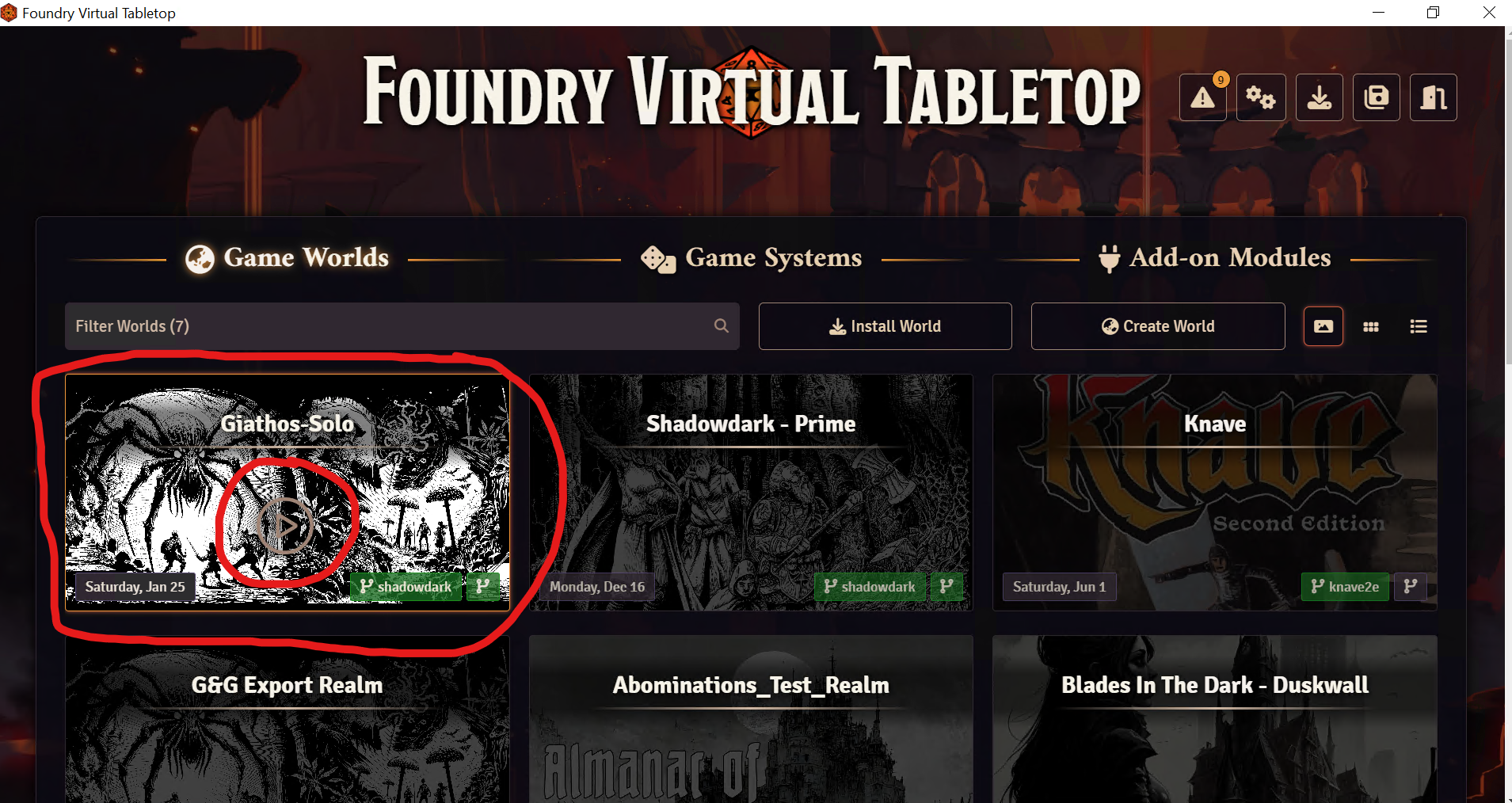Setup A Game World In Foundry Virtual Tabletop