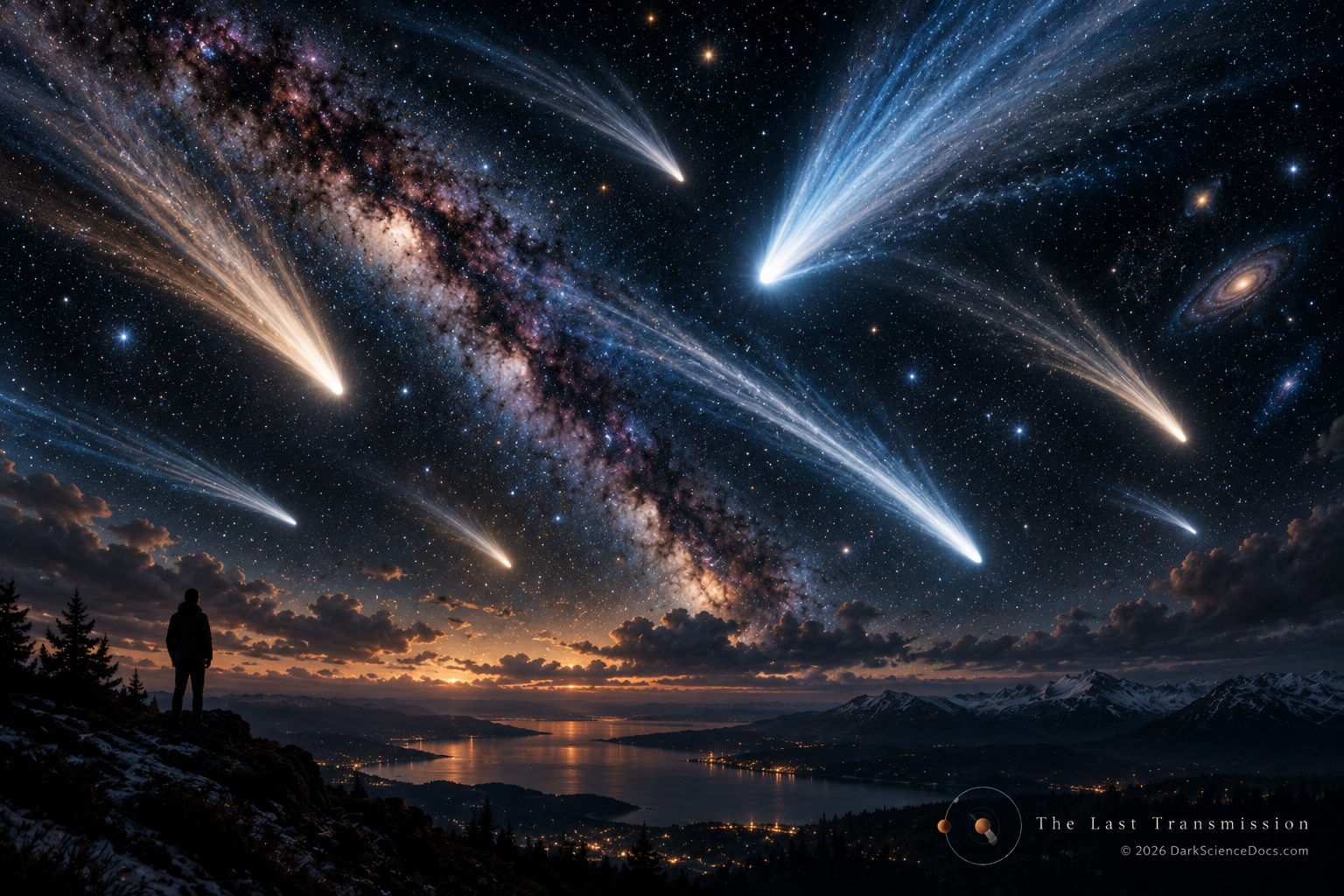 Concept artwork. A future comet-rich sky is a possibility whose details depend on the encounter model.
