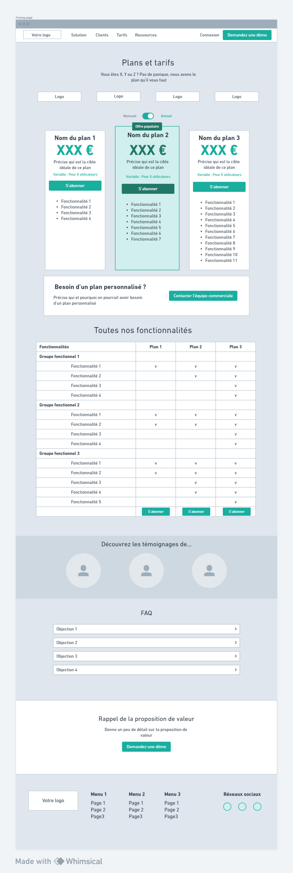 3 exemples de page "tarif" innovantes + un template