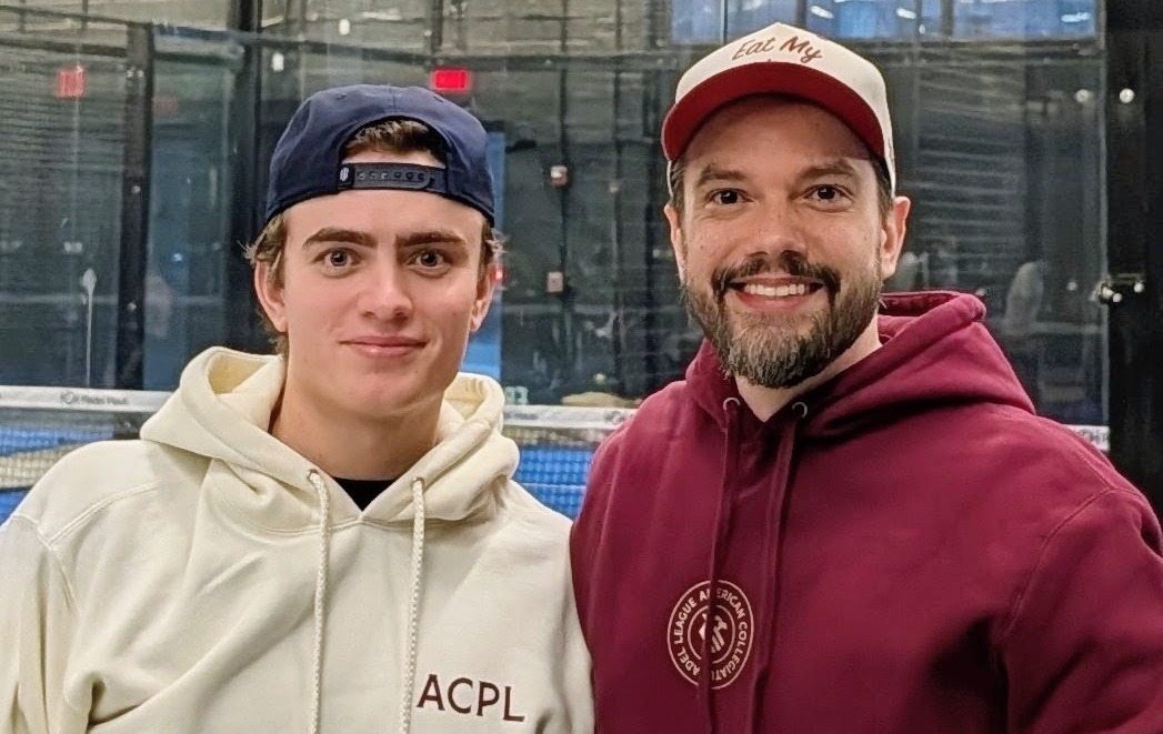 Photo of American Collegiate Padel League co-founders Matthew Jenkins and Antonio Goes