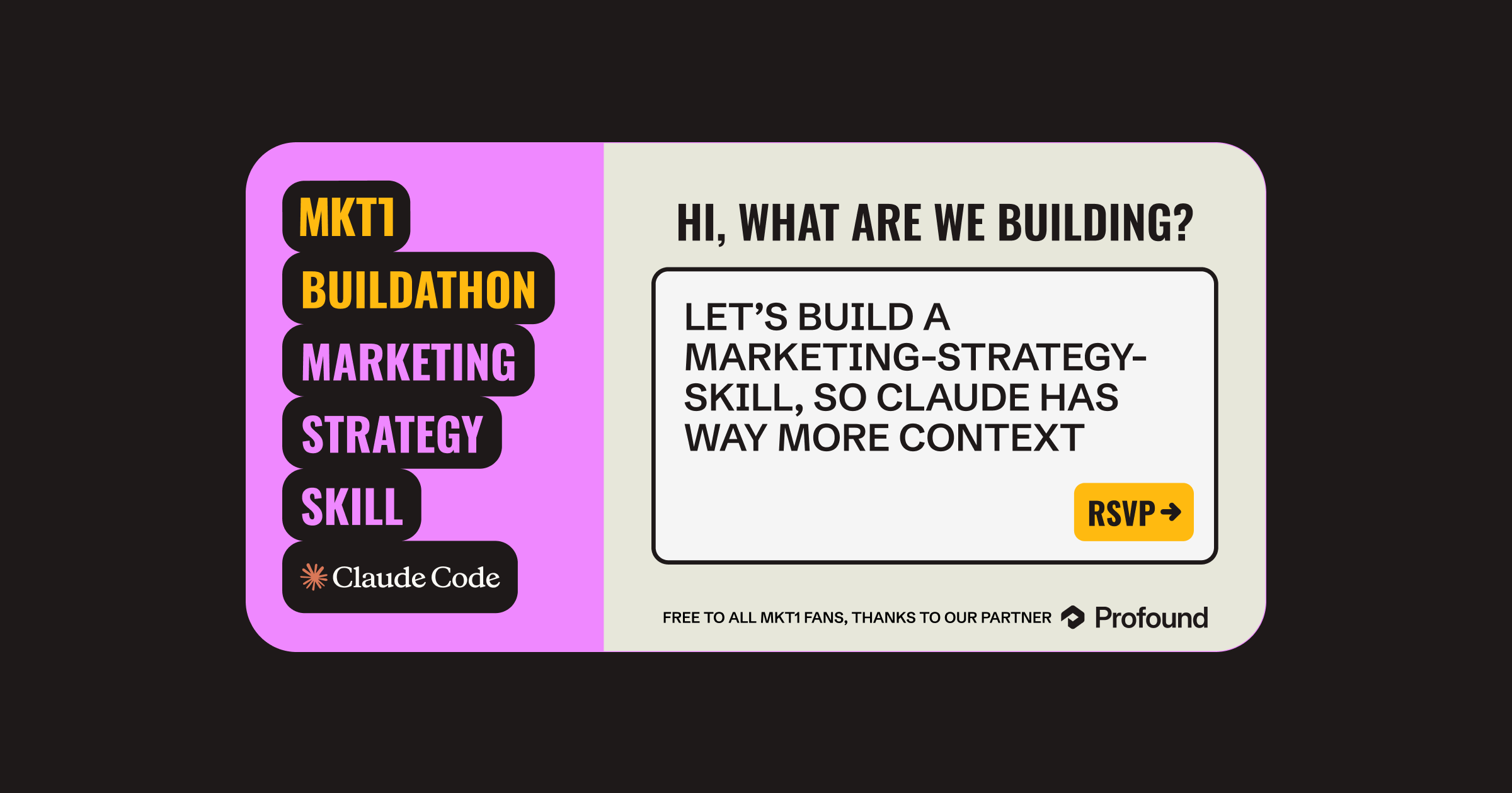 mkt1.co - Emily Kramer - Buildathon Recap: /marketing-strategy skill in Claude Code