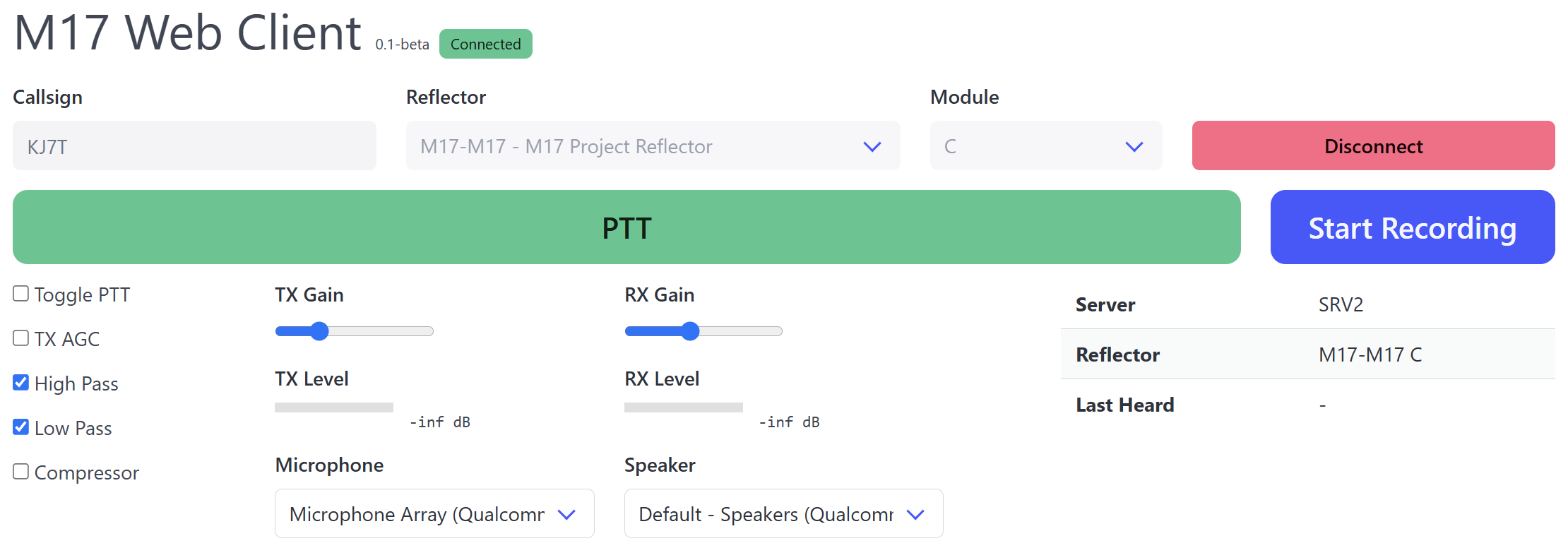 M17 web client runs in your browser