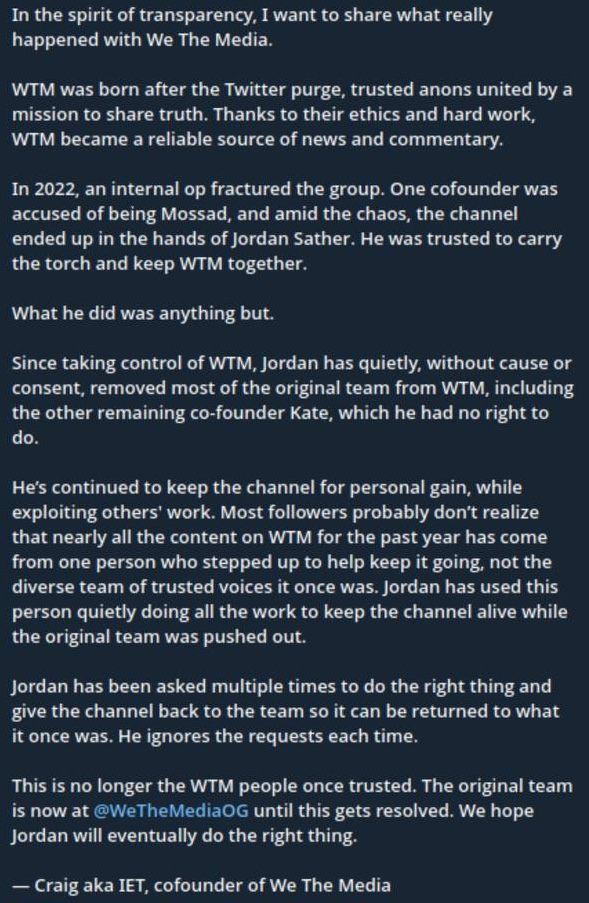 We The Media Backstory & Response to Accusations About My Involvement