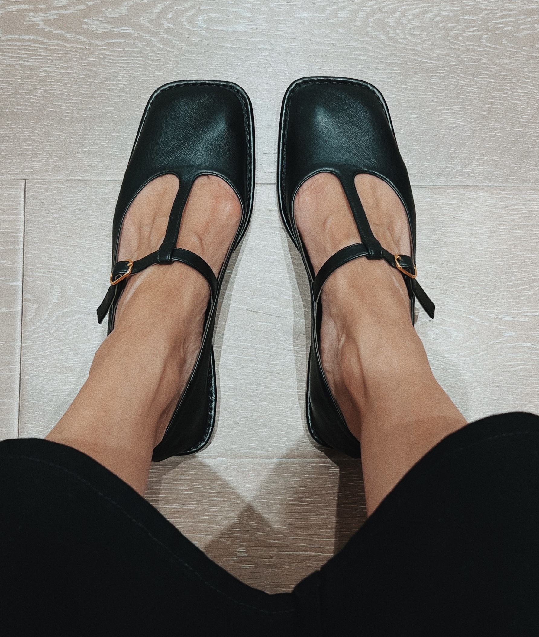 The Row Square T-Strap Flats - by Neelam Ahooja